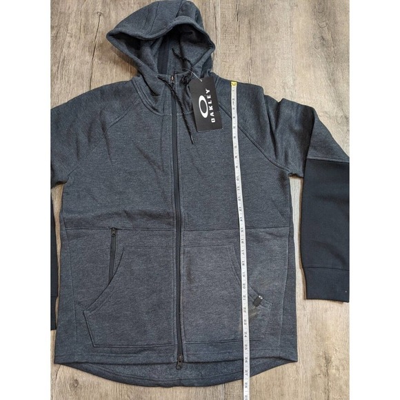 NWT Oakley Regular Fit Hoodie Sweatshirt Size Small Men's Black Zip Up - Picture 7 of 10